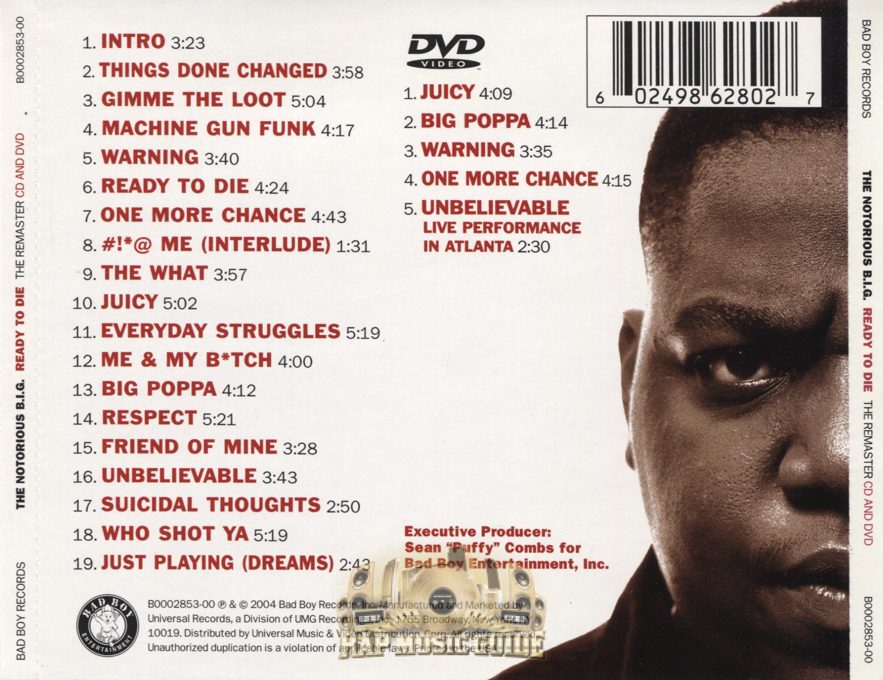 The Notorious B.I.G. - Ready To Die: The Remaster: 3rd Press. CD 